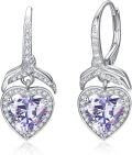 wholesale 925 Sterling Silver CZ Heart Hoop Earrings for Women, Hypoallergenic Valentine's Day Gift 26.13mm-0-0