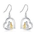 wholesale 925 Sterling Silver Mother And Baby Goose Heart Earrings-0-0