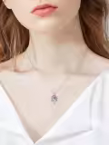 wholesale 925 Sterling Silver Fox Pendant Necklace Wholesale w Birthstone Women s Jewelry Gift-0-1