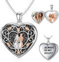 wholesale TOUPOP Locket Necklace Father Daughter Locket Mother Daughter Locket Necklace Sister Locket Family Locket Rose Heart Locket Pendant Necklace S925 Sterling Silver Gift Always In My Heart Locket -0-0
