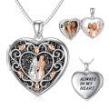 TOUPOP Sterling Silver Rose Heart Locket Necklace Gift Always In My Heart-0-0