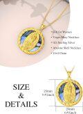 wholesale TOUPOP Virgin Mary Necklace For Women Protection Necklace Religion Necklace Gift For Women Abalone Shell Pendant Necklace For Wife Sister Friend Daugther Birthday Mothers Day Christmas Gift -0-3