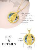 TOUPOP Sterling Silver Abalone Shell Virgin Mary Protection Necklace Gift-0-3