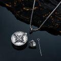 wholesale 925 Sterling Silver 925 Compass Cremation Urn Necklace for Ashes  - Keepsake Memorial Jewelry-0-2