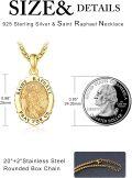 wholesale 925 Sterling Silver & 24K Gold Plated Saint Raphael Pray For Us Pendant Necklace for Men/Women-0-1
