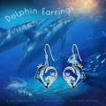 wholesale 925 Sterling Silver Blue Crystal Crowned Heart & Wave Stud Earrings for Women-0-5