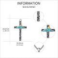 wholesale 925 Sterling Silver Cross Pendant with Turquoise and Black Stone Inlay - Religious Jewelry for Women & Men-0-4