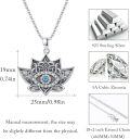 wholesale 925 Sterling Silver Blue Crystal Evil Eye Lotus Pendant Necklaces for Women Protection Lucky Charm  45cm Chain Length-0-4