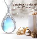 wholesale 925 Sterling Silver Blue Moonstone Teardrop Filigree Pendant Necklace-0-3