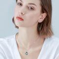 wholesale 925 Sterling Silver Black Onyx Vine Leaf Pendant Necklace For Women-0-13