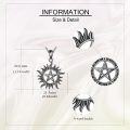 wholesale 925 Sterling Silver Supernatural Anti-Possession Pentagram Sunburst Pendant Necklace-0-2