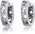 wholesale 925 Sterling Silver Vine Pattern Huggie Hoop Earrings for Women Girls Minimalist  4g Lightweight Hypoallergenic Cartilage Ear Piercing Studs Accessories Set of 3 Pairs-0-0