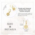 wholesale 14K Gold Vintage Heart Earrings with Filigree Design, Hypoallergenic, 25.7mm, Gift Boxed-0-4