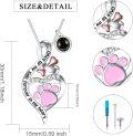 wholesale 925 Sterling Silver & Stone Pet Memorial Necklace - Custom Photo Urn Pendant for Ashes, Hair, or Dirt - Adjustable 18+2 Chain (60 chars)-0-1