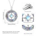 wholesale 925 Sterling Silver Celtic Compass Necklace With Moonstone And Cz-0-3