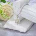 wholesale 925 Sterling Silver Cubic Zirconia Star of David Pendant Necklace with Gold Plated Hebrew Letter for Women-0-1