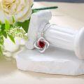 wholesale 925 Sterling Silver Red Garnet Heart Pendant Necklace for Women-0-2