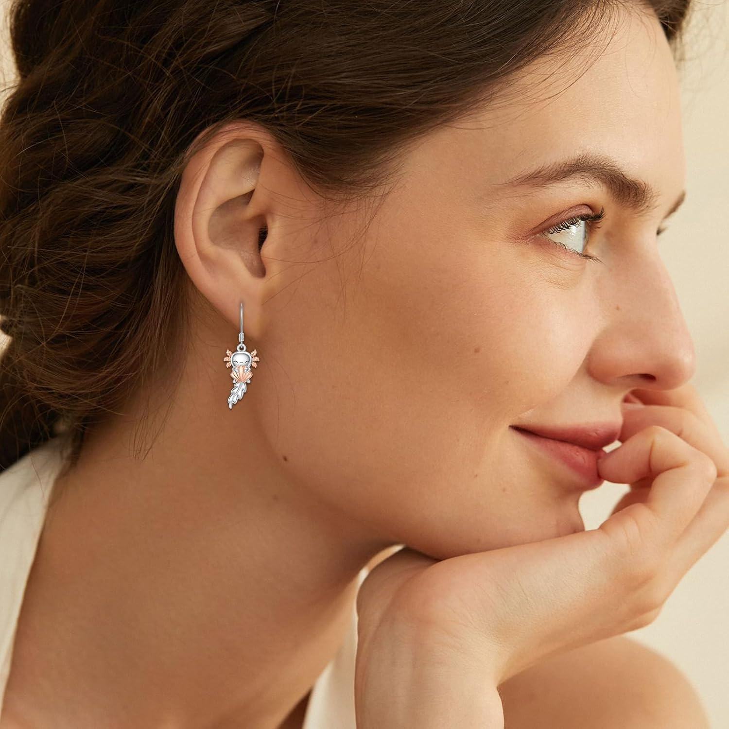 wholesale 925 Sterling Silver Angel with Shell and Wings Dangle Drop Earrings  for Women Girls-0-1