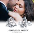 wholesale 925 Sterling Silver Celtic Triquetra Stud Earrings - Vintage Irish  for Women-0-3