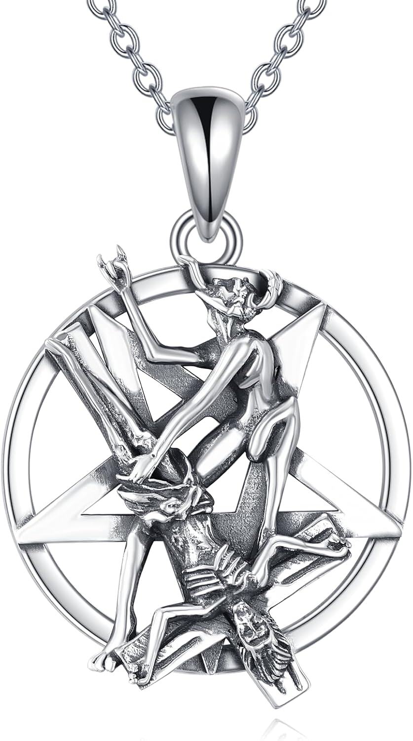Sterling Silver Norse Viking Pentagram Celtic Knot Gothic Pendant Jewelry-0-1
