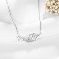 wholesale 925 Sterling Silver Paw Print Infinity Cubic Zirconia Pendant Necklace for Nurses Doctors Gifts-0-2