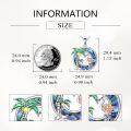 wholesale 925 Sterling Silver Flamingo Palm Tree Abalone Shell Pendant Necklace for Women-0-2