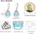 wholesale 925 Sterling Silver Blue Opal Teardrop Filigree Snowflake Leverback Drop Earrings-0-4