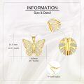wholesale 14K Gold White Opal Butterfly Necklace Pendant for Women Wife Mom-0-3