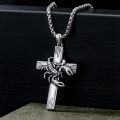 wholesale 925 Sterling Silver Scorpion Cross Pendant Necklace for Women and Men - Religious  for Christmas & Birthdays-0-1
