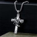 wholesale 925 Sterling Silver Scorpion Cross Pendant Necklace for Women and Men - Religious  for Christmas & Birthdays-0-1