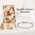 wholesale 925 Sterling Silver CZ Princess Cut Tennis Anklet - Sparkly Jewelry for Women-0-5
