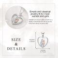 wholesale 925 Sterling Silver Heart Pendant with Mother and Child Design - Family Love Jewelry for Women Girls Gifts-0-4