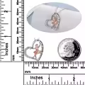 wholesale 925 Sterling Silver Heart Pendant Necklace Wholesale with Ballet Dancer Charm and Inspirational Message Be Strong - Perfect Gift for Dance Lovers-0-2