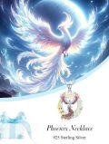 wholesale Sterling Silver Crystal Phoenix Pendant Necklace-0-2