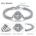 wholesale 925 Sterling Silver Celtic Compass Bracelet for Women with Abalone Shell and Chain Links-0-4