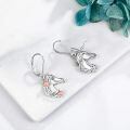 wholesale 925 Sterling Silver Horse Head Flower Drop Earrings for Women Girls  4cm Long-0-2