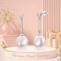 wholesale 925 Sterling Silver 925 Gold-Plated Baroque Pearl Drop Earrings with Irregular Pearls for Women-0-2