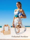 wholesale 925 Sterling Silver Volleyball Player Heart Pendant Necklace-0-5
