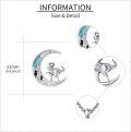 wholesale 925 Sterling Silver Turquoise Dinosaur Crescent Moon Pendant Necklace-0-4