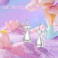 wholesale 925 Sterling Silver Cat Shape Hypoallergenic Leverback Dangle Earrings with Bow Tie Accents for Women-0-1