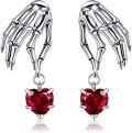 wholesale Sterling Silver Skull Skeleton Hand Drop Earrings Gothic Christmas Jewelry Gifts for Women-0-10