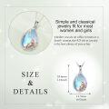 wholesale 925 Sterling Silver Teardrop Blue Moonstone Sloth Pendant Necklace-0-3