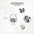 wholesale 925 Sterling Silver Panda Bear Huggers Hoop Earrings - Adorable Gifts for Her Him-0-3