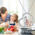 wholesale 925 Sterling Silver Heart Pendant with Alpaca and Dog Charm for Mom & Daughter Forever My Friend s-0-5