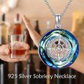 wholesale 925 Sterling Silver Blue Crystal Compass Pendant Necklace Evil Eye Protection s for Women and Men-0-1