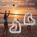 wholesale 925 Sterling Silver Sports Basketball Player Heart Stud Earrings s for Women-0-12