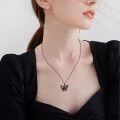 wholesale Black  Butterfly Cremation Pendant with Heart Charm and Funnel Set - Keepsake Jewelry for Ashes Memory Gift-0-1