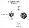 wholesale 925 Sterling Silver Heart Shaped Abalone Shell Tree of Life Keepsake Pendant Necklace with Funnel and Key Tool Set-0-3
