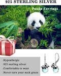 wholesale 925 Sterling Silver Panda Moonstone Drop Earrings Gifts for Women-0-5