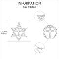 wholesale 925 Sterling Silver Jewish Star of David Pendant with Cubic Zirconia and Cross Charm Necklace for Women Girls Gifts 45cm Chain Length-0-3
